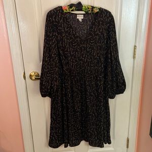 Ava & Viv Black Floral Dress 1X